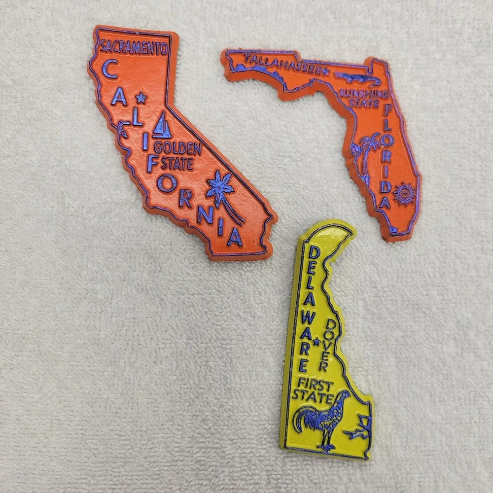 20 US State Vintage Refrigerator Rubber Die Cut Magnets‎